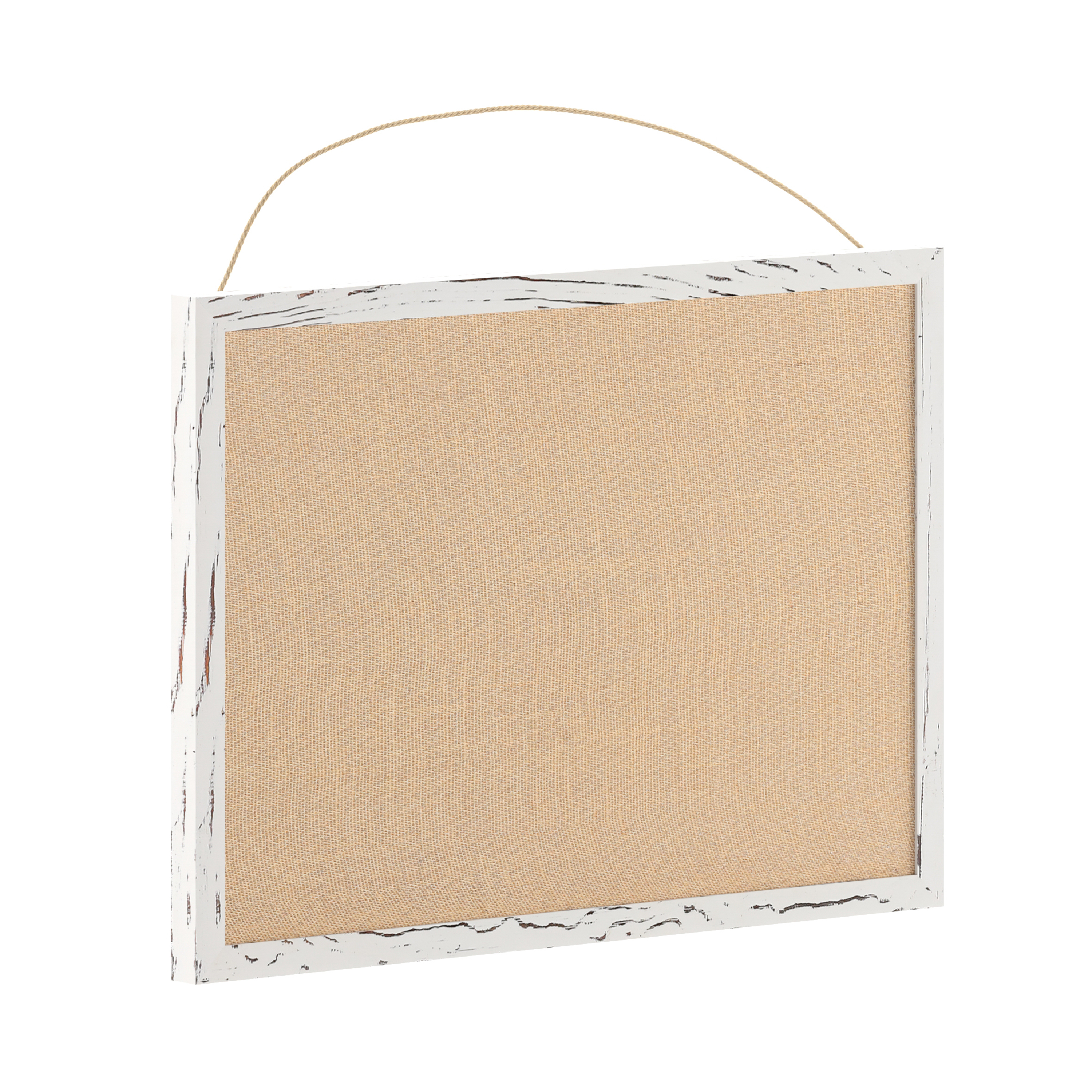 Flash Furniture HGWA-LINEN-20X30-WHTWSH-GG Rustic Wall Mount Whitewashed Linen Board with Wood Push Pins, 20" x 30" 