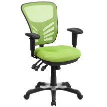 Flash Furniture HL-0001-GN-GG Mid-Back Green Mesh Multifunction Executive Swivel Ergonomic Office Chair