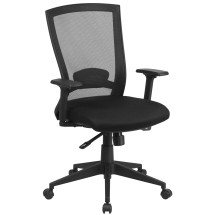 Flash Furniture HL-0004K-GG Mid-Back Black Mesh Executive Swivel Ergonomic Office Chair with Back Angle Adjustment
