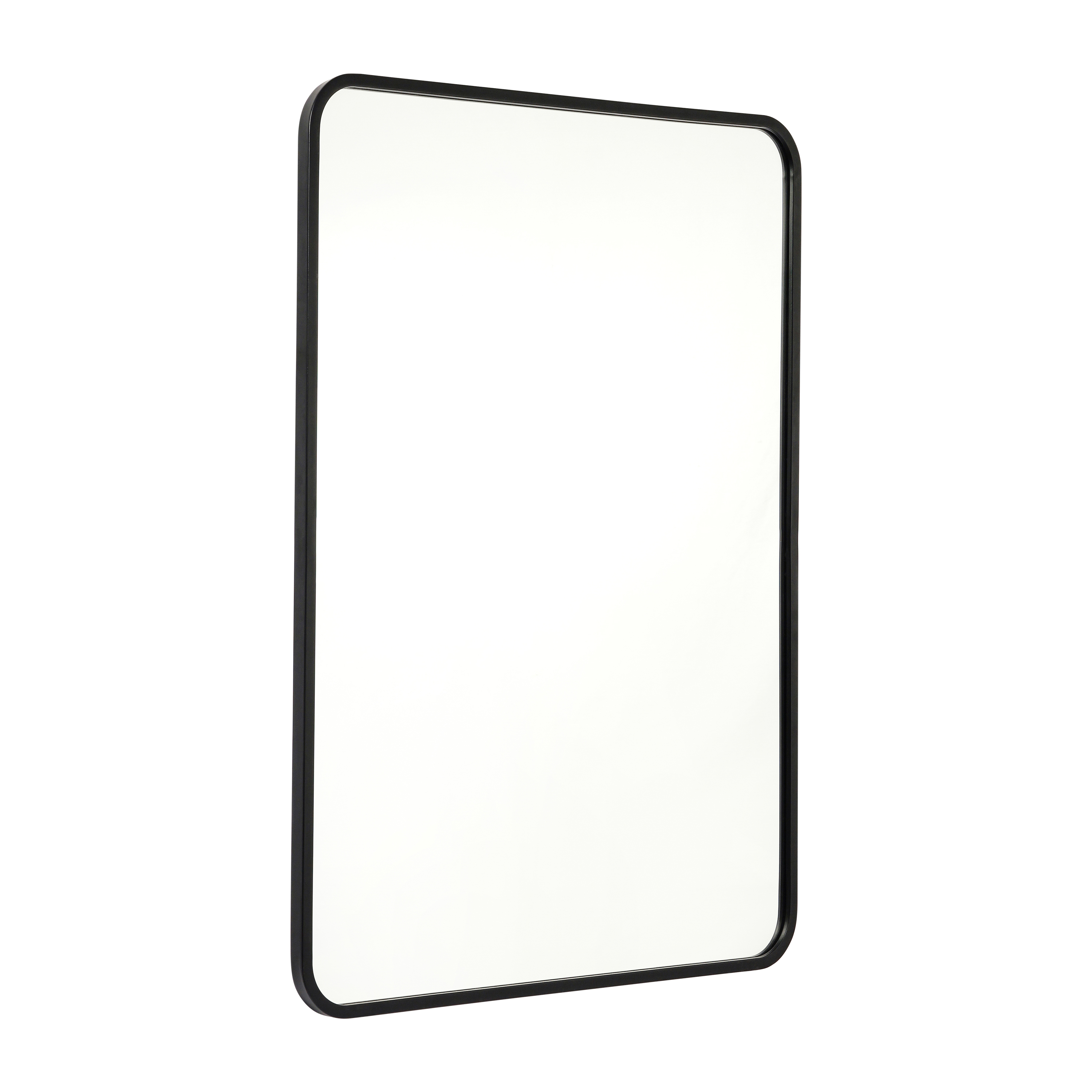 Flash Furniture HMHD-22M199YBN-BK-GG Matte Black 24" x 36" Decorative Wall Mirror with Rounded Corners