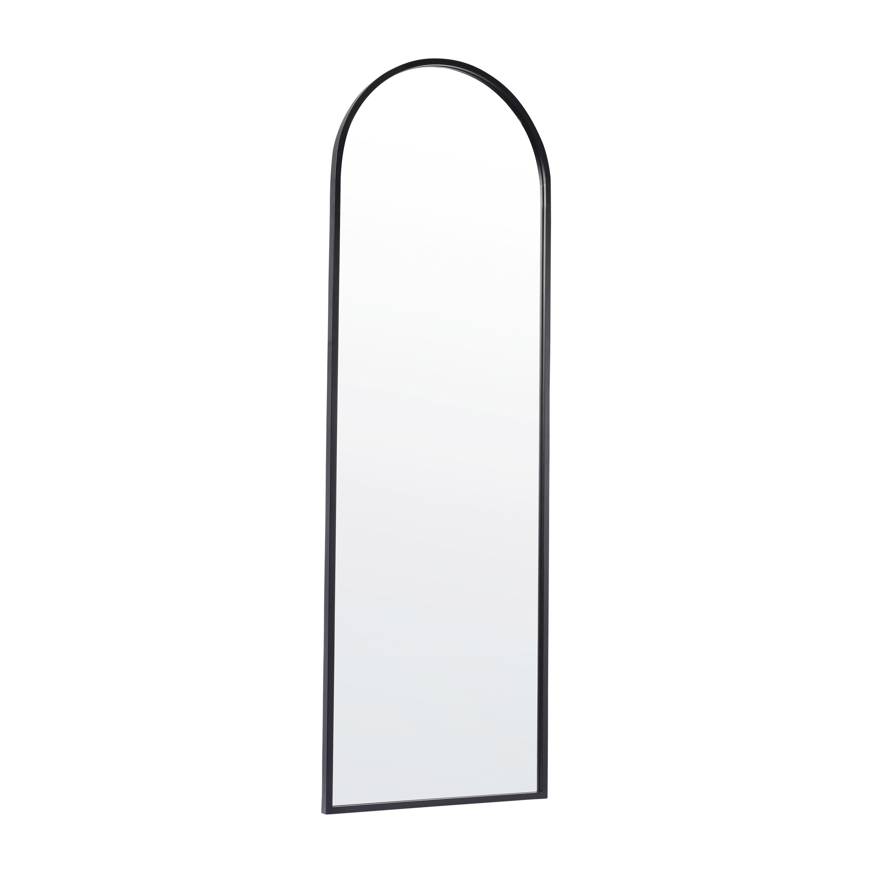Flash Furniture HMHD-23M009YBN-BLK-GG 22" x 65" Black Arched Metal Framed Wall Mirror