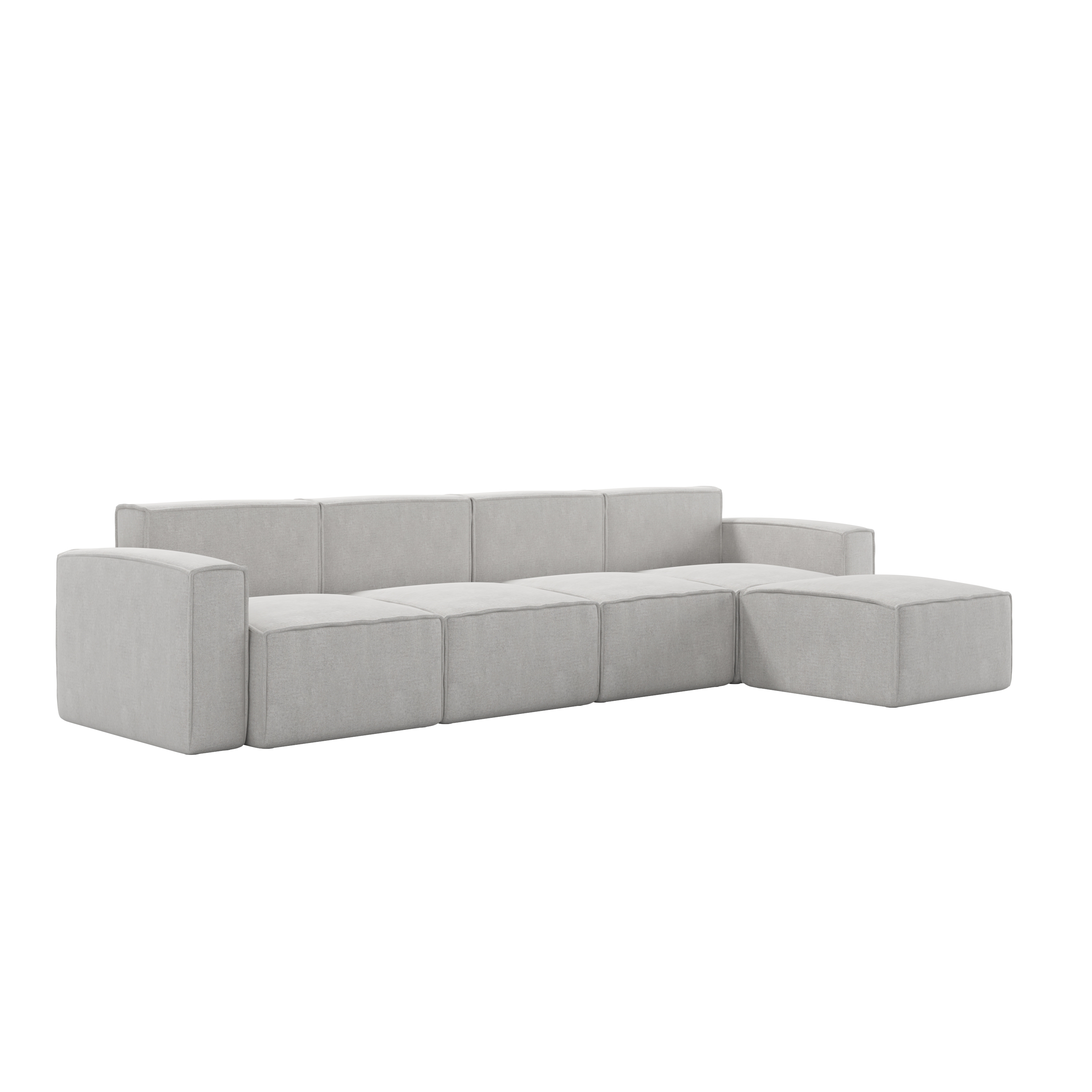 Flash Furniture IS-IT2231-5PCSEC-CRM-GG Luxury Modular 5 Piece Sectional Sofa, Cream
