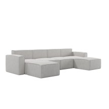 Flash Furniture IS-IT2231-6PCSEC-CRM-GG Luxury Modular 6 Piece Sectional Sofa, Cream
