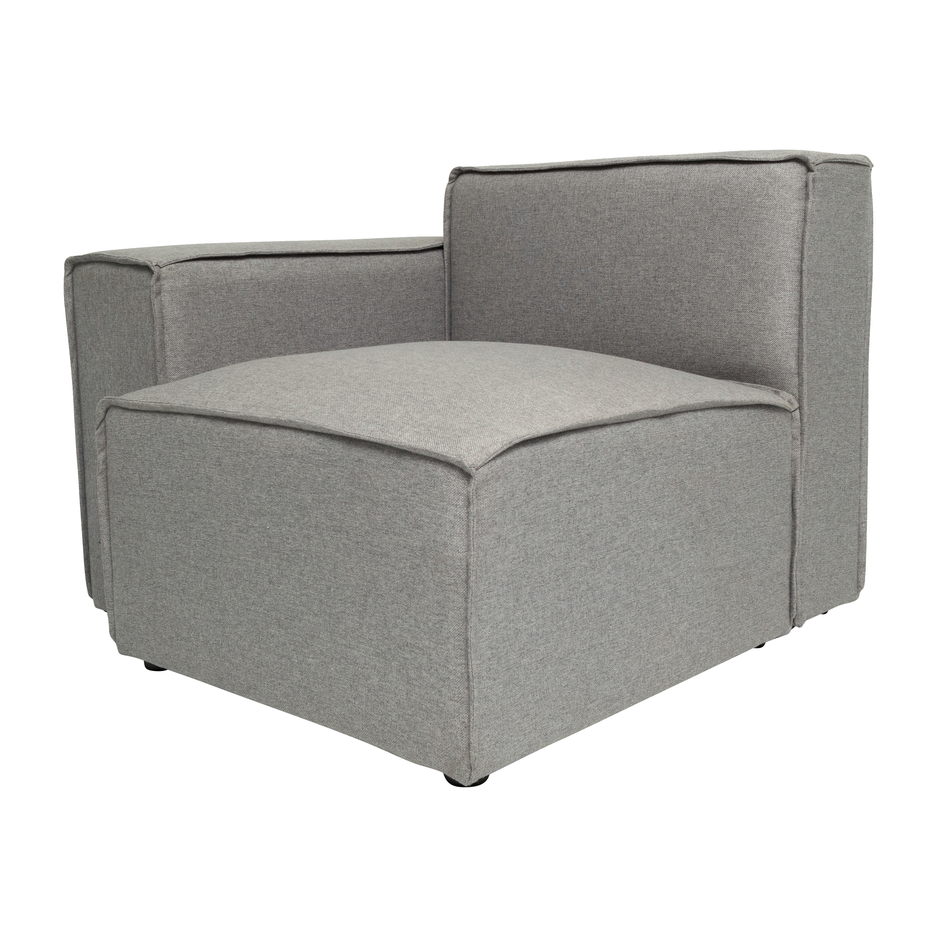 Flash Furniture IS-IT2231-LC-GRY-GG Luxury Modular Sectional Sofa, Left Side with Arm Rest, Gray
