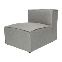 Flash Furniture IS-IT2231-MC-GRY-GG Luxury Modular Sectional Sofa, Armless Center Seat, Gray