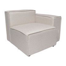 Flash Furniture IS-IT2231-RC-CRM-GG Luxury Modular Sectional Sofa, Right Side with Arm Rest, Cream