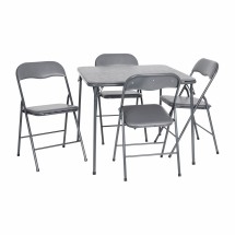 Flash Furniture JB-1-GY-GG 5 Piece Gray Folding Card Table and Chair Set