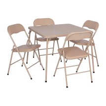 Flash Furniture JB-1-TAN-GG 5 Piece Tan Folding Card Table and Chair Set