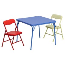 Flash Furniture JB-10-CARD-GG Kids Colorful 3 Piece Folding Table and Chair Set