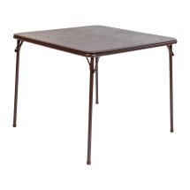 Flash Furniture JB-2-BR-GG Lightweight Brown Portable Folding Table with Collapsible Legs