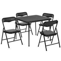 Flash Furniture JB-9-KID-BK-GG Kids Black 5 Piece Folding Table and Chair Set