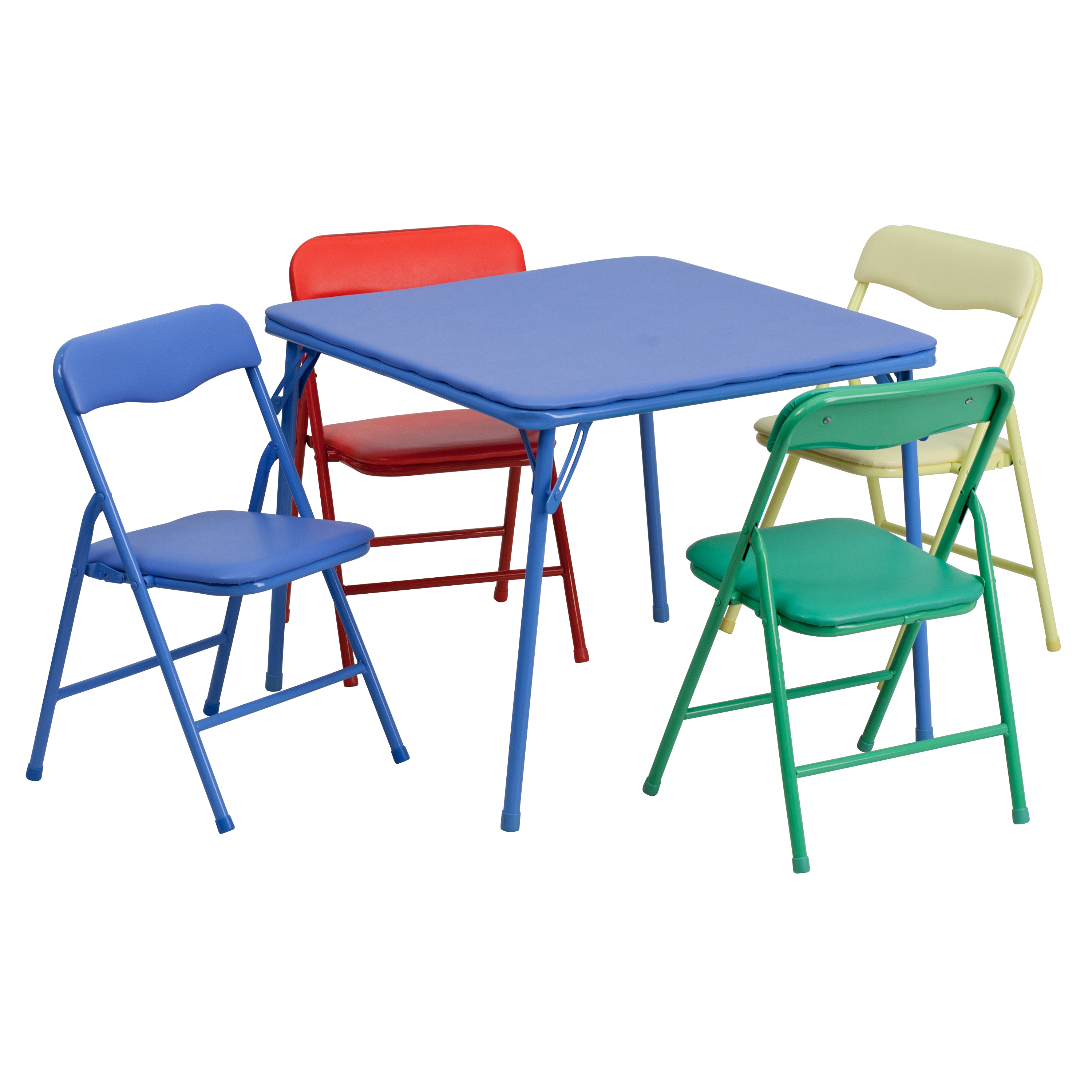 Flash Furniture JB-9-KID-GG Kids Colorful 5 Piece Folding Table and Chair Set