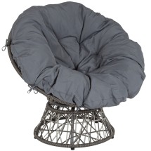Flash Furniture JE-5101W-GG Comfort Series Swivel Patio Chair with Dark Gray Cushion