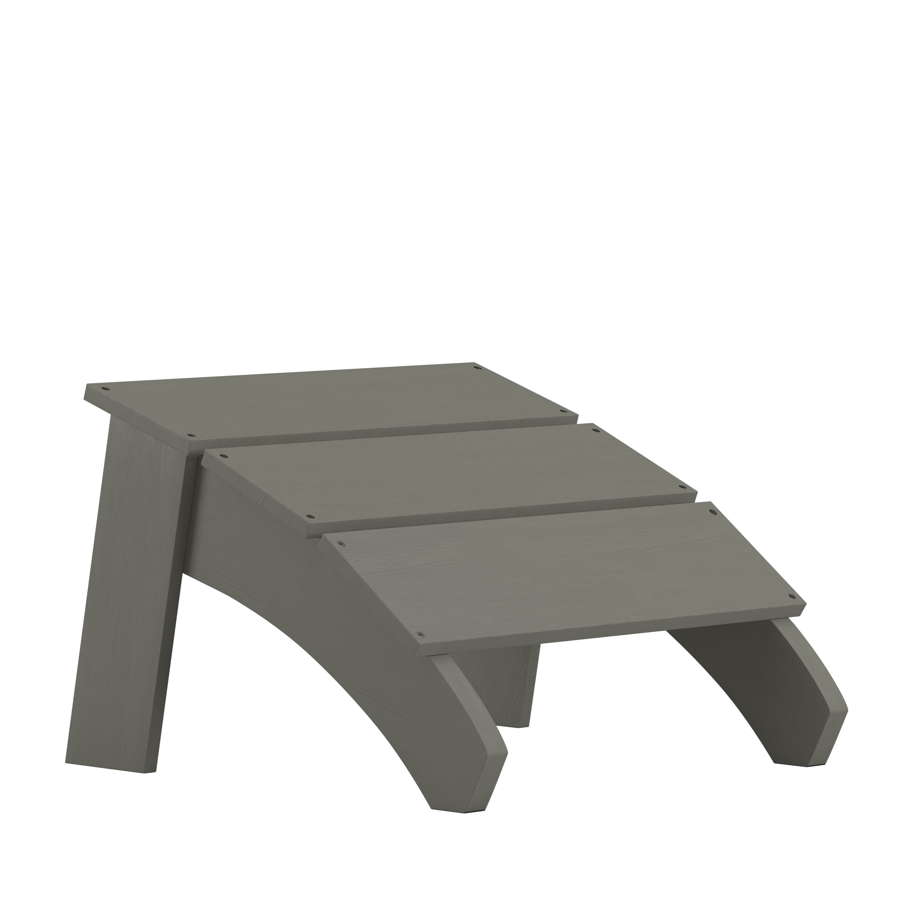 Flash Furniture JJ-C14309-GY-GG Modern All-Weather Poly Resin Wood Adirondack Gray Ottoman Foot Rest
