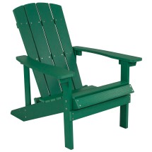 Flash Furniture JJ-C14501-GRN-GG Green All-Weather Poly Resin Wood Adirondack Chair