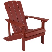 Flash Furniture JJ-C14501-RED-GG Red All-Weather Poly Resin Wood Adirondack Chair