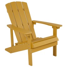 Flash Furniture JJ-C14501-YLW-GG Yellow All-Weather Poly Resin Wood Adirondack Chair
