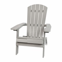 Flash Furniture JJ-C14505-GY-GG Gray All-Weather Poly Resin Folding Adirondack Chair
