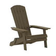 Flash Furniture JJ-C14505-MHG-GG Mahogany Indoor/Outdoor Poly Resin Folding Adirondack Chair