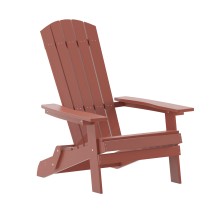 Flash Furniture JJ-C14505-RED-GG Red Indoor/Outdoor Poly Resin Folding Adirondack Chair