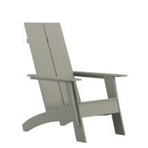 Flash Furniture JJ-C14509-GY-GG Gray Modern All-Weather Poly Resin Wood Adirondack Chair