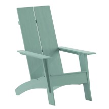 Flash Furniture JJ-C14509-SFM-GG Sea Foam All-Weather Poly Resin Modern 2-Slat Back Adirondack Chair