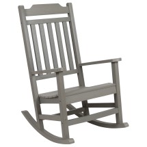 Flash Furniture JJ-C14703-GY-GG Gray All-Weather Poly Resin Rocking Chair