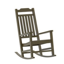 Flash Furniture JJ-C14703-MHG-GG Mahogany All-Weather Poly Resin Rocking Chair