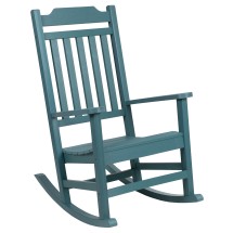 Flash Furniture JJ-C14703-TL-GG Teal All-Weather Poly Resin Rocking Chair
