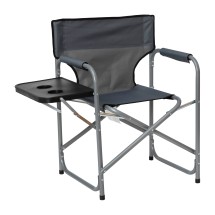 Flash Furniture JJ-CC305-GY-GG Folding Gray Director's Camping Chair with Side Table and Cup Holder