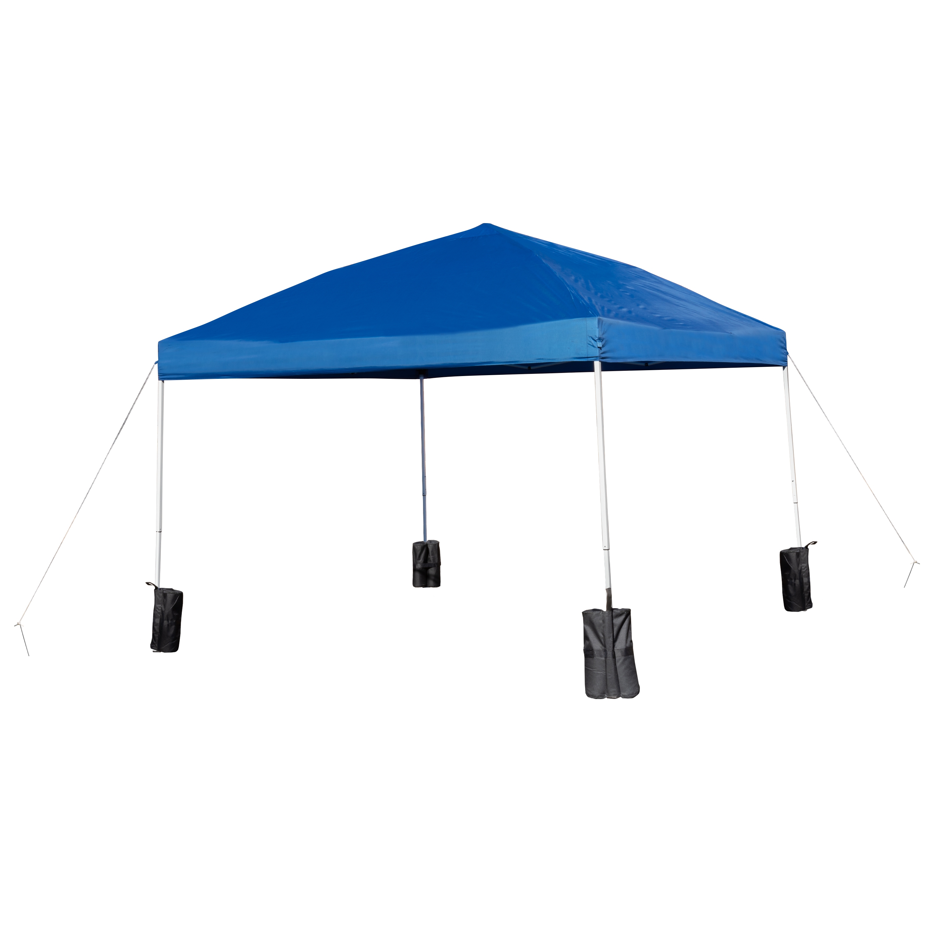 Flash Furniture JJ-GZ1010PKG-BL-GG 10' x 10' Blue Pop Up Straight Leg Canopy Tent with Sandbags and Case