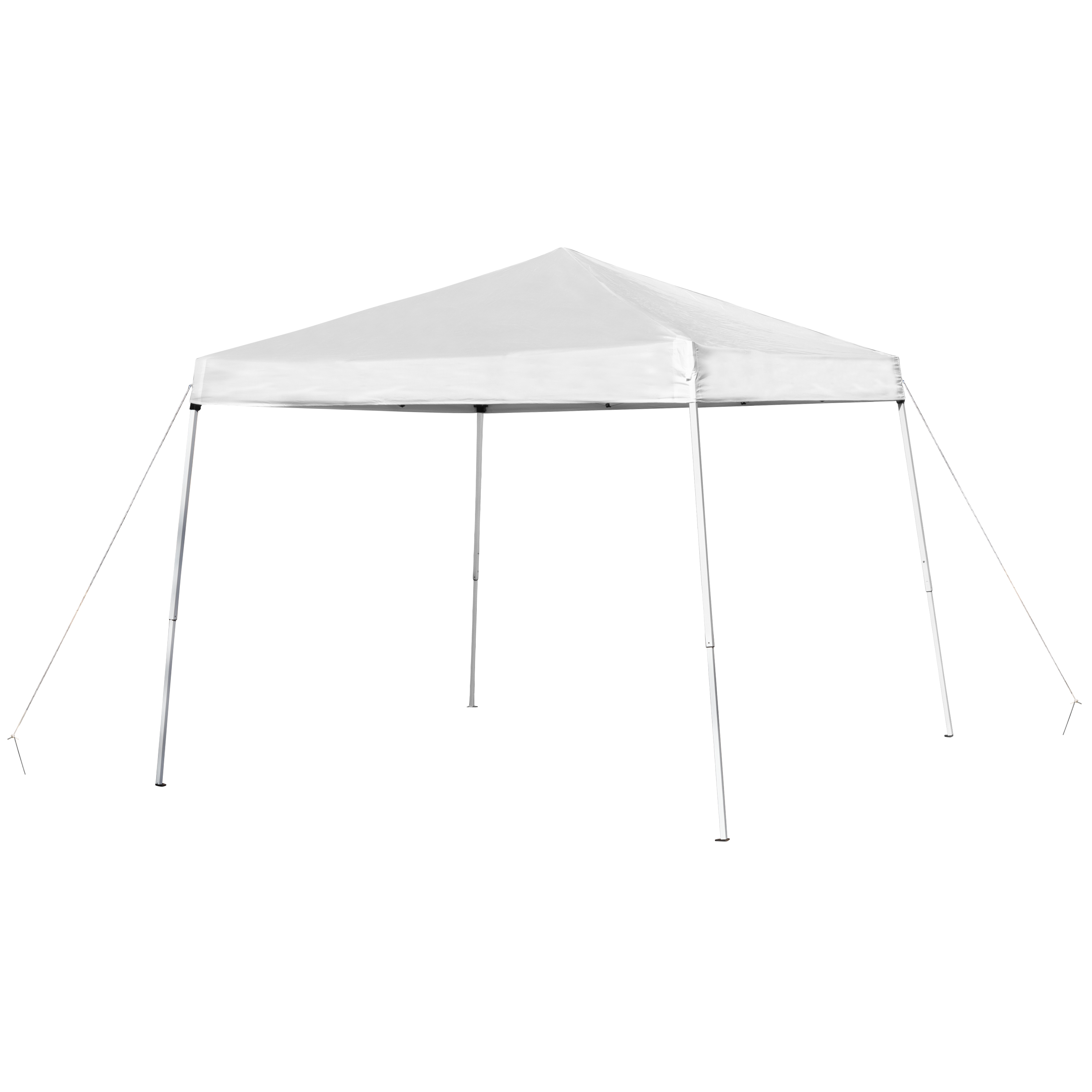 Flash Furniture JJ-GZ88-WH-GG 8' x 8' White Outdoor Pop Up Slanted Leg Canopy Tent with Carry Bag