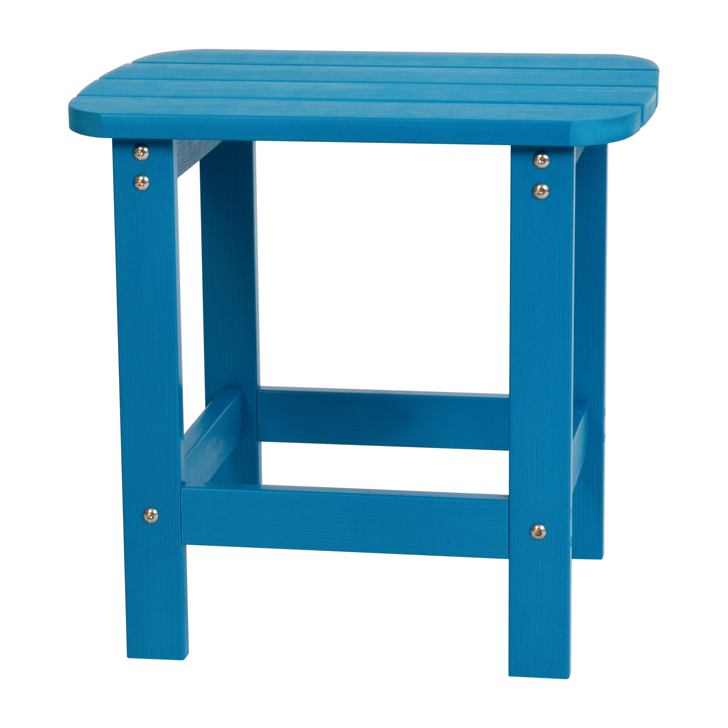 Flash Furniture JJ-T14001-BLU-GG Blue All-Weather Poly Resin Wood Adirondack Side Table