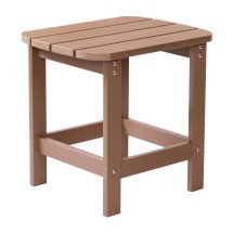 Flash Furniture JJ-T14001-BR-GG Natural All-Weather Poly Resin Wood Adirondack Side Table