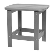 Flash Furniture JJ-T14001-GY-GG Gray All-Weather Poly Resin Wood Adirondack Side Table