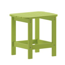 Flash Furniture JJ-T14001-LM-GG Lime Green All-Weather Poly Resin Wood Adirondack Side Table