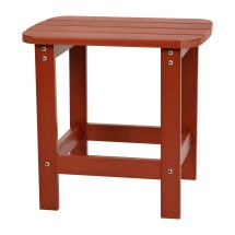 Flash Furniture JJ-T14001-RED-GG Red All-Weather Poly Resin Wood Adirondack Side Table
