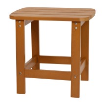 Flash Furniture JJ-T14001-TEAK-GG Teak All-Weather Poly Resin Wood Adirondack Side Table