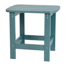 Flash Furniture JJ-T14001-TL-GG Teal All-Weather Poly Resin Wood Adirondack Side Table