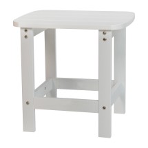 Flash Furniture JJ-T14001-WH-GG White All-Weather Poly Resin Wood Adirondack Side Table