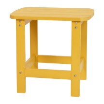 Flash Furniture JJ-T14001-YLW-GG Yellow All-Weather Poly Resin Wood Adirondack Side Table