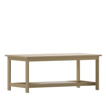 Flash Furniture JJ-T14022-BR-GG Natural All-Weather Poly Resin Wood Two Tiered Adirondack Slatted Coffee Table