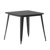 Flash Furniture JJ-T14619-80-BKBK-GG Commercial Poly Resin Square Patio Dining Table, 31.5&quot;, Black/Black