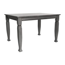 Flash Furniture KER-T-799-GRY-47-GG 47" Heavy Duty Rectangle Wood Table with Turned Wooden Legs, Antique Gray Finish
