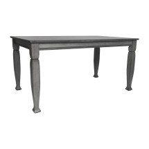Flash Furniture KER-T-799-GRY-60-GG 60&quot; Heavy Duty Rectangle Wood Table with Turned Wooden Legs, Antique Gray Finish