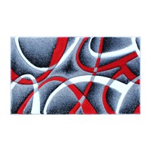 Flash Furniture KP-RG951-23-RD-GG Atlan Collection 2' x 3' Red Abstract Area Rug, Olefin with Jute Backing