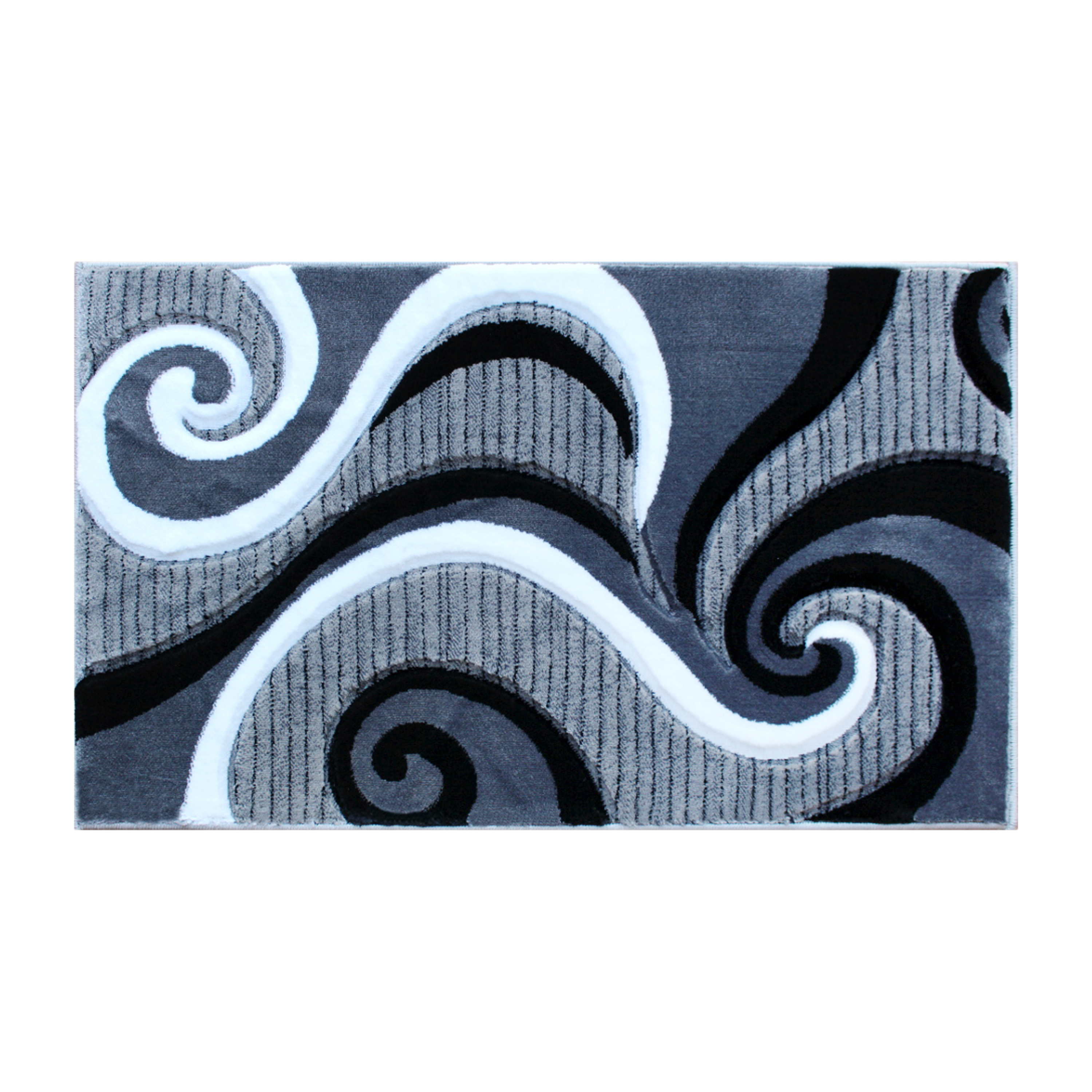 Flash Furniture KP-RG952-23-GY-GG Athos Collection 2' x 3' Gray Abstract Area Rug, Olefin with Jute Backing 