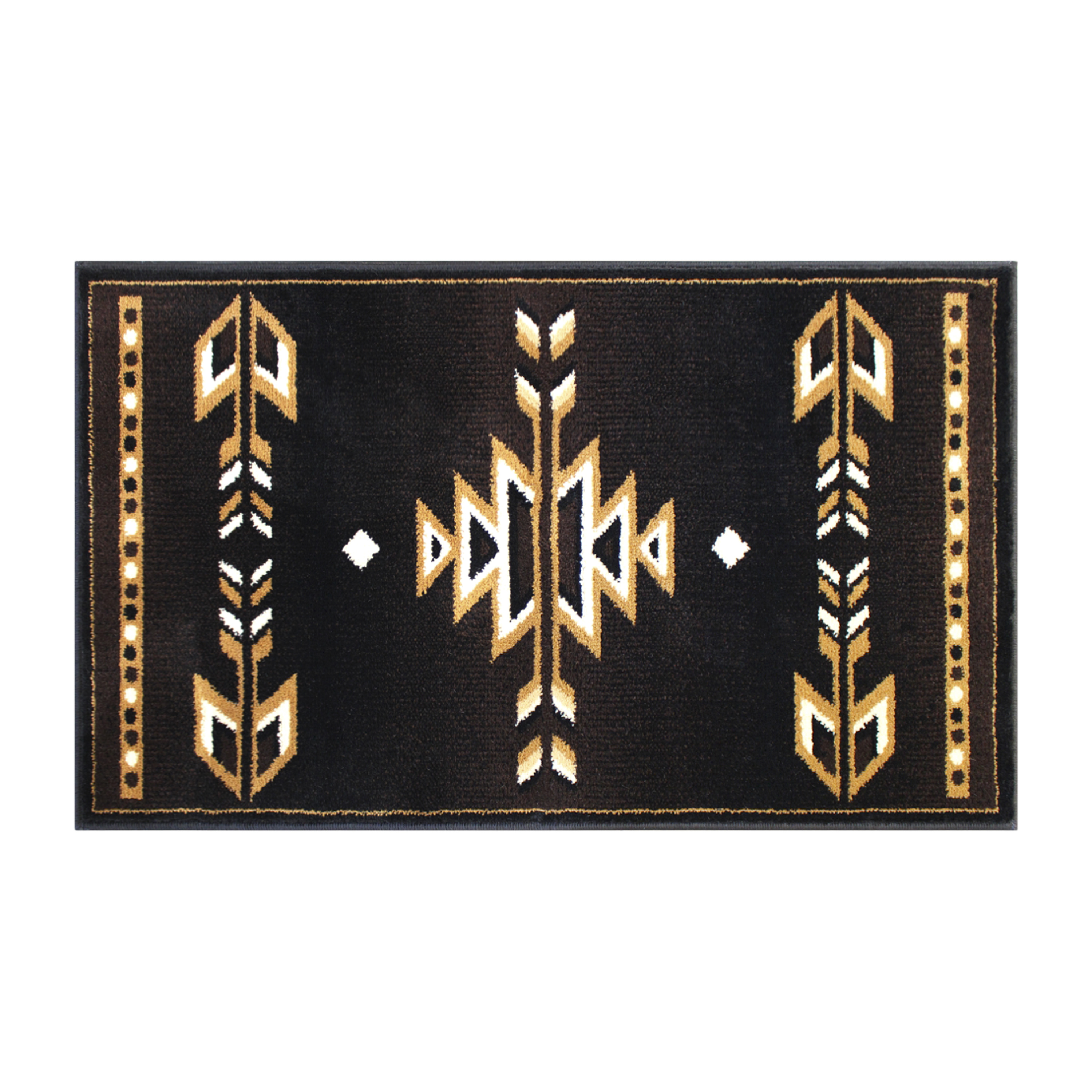 Flash Furniture KP-RGB9072-23-BN-GG Amado Collection Southwestern 2' x 3' Brown Olefin Accent Rug with Jute Backing