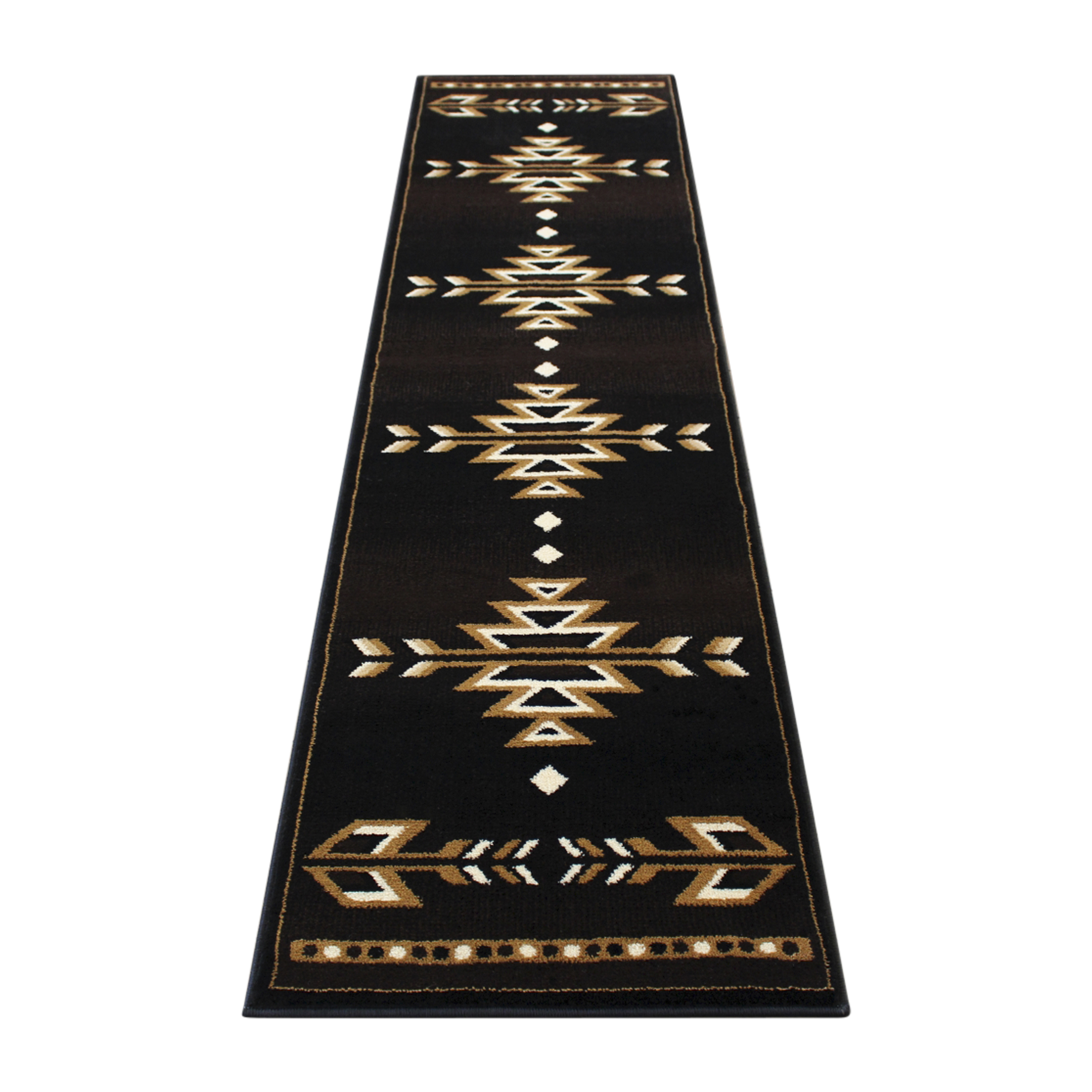 Flash Furniture KP-RGB9072-27-BN-GG Amado Collection Southwestern 2' x 7' Brown Olefin Accent Rug with Jute Backing