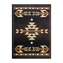 Flash Furniture KP-RGB9072-45-BN-GG Amado Collection Southwestern 4' x 5' Brown Olefin Accent Rug with Jute Backing
